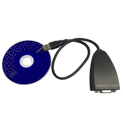Retemporel USB 3.0-VGA 케이블 신호 비디오 익스텐더 외부 어댑터 1080P Win 7/8에 적합, 검은 색, PVC