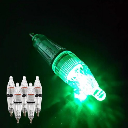새싹리빙 낚시 볼락 수중 LED 갈치 집어등 6개 세트, 클리어바디 그린 6P