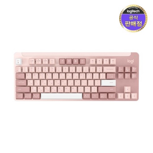 로지텍코리아 Signature K855 TKL 무선 블루투스 기계식 키보드(블랙 화이트 블루 핑크), 텐키리스, 핑크, K855(핑크)