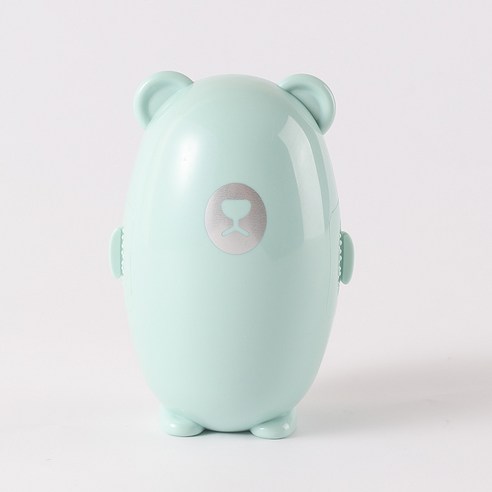 LONGGU 털제거기 반영구 돌돌이 곰돌이모양 미니 휴대용 털제거기 강아지 고양이 털 제거기, 그린, 1개