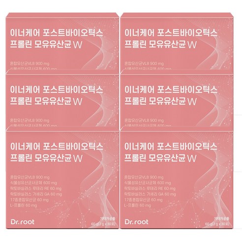 이너케어 포스트바이오틱스 질 유래 유산균 프롤린 모유유산균, 6박스, 60g, 상세페이지 참조