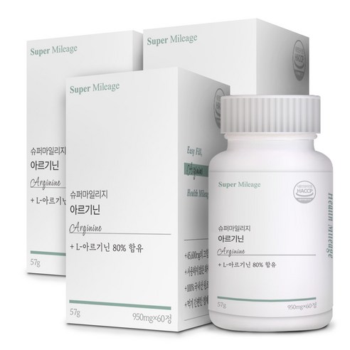 건강상회 국내산 고함량 L 아르기닌 영양제, 60정, 3개