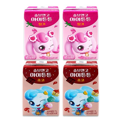 캐치티니핑 솔브앤고 딸기맛 2개+초코맛 2개, 600ml, 1세트