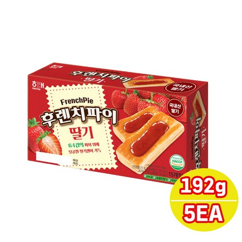 해태제과 후렌치파이 딸기192g 5EA/인기간식/사무실간식/무료배송