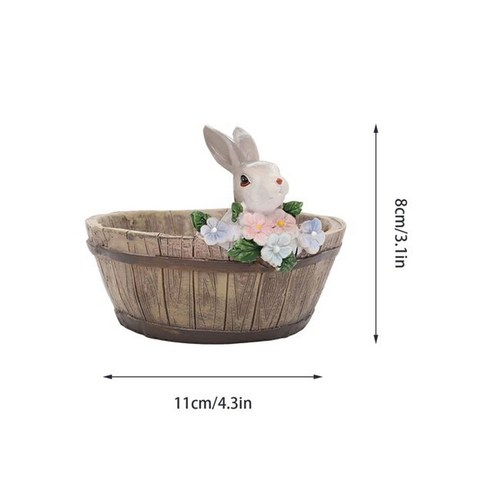 미니 작은 화분 예쁜 네잎클로버 키우기 씨앗재배 선물 홈가드닝 succulent plant pot 동물 수지 flowerpot with drain holes flower pot, 식물 없이 네잎클로버기르기