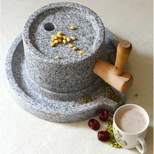 소형 맷돌 수동 절구 스톤 콩 두부 비지 옛날식 미니, 상판 22cm 하판..., 1개 - 다지기/절구/밀대 | 쿠팡