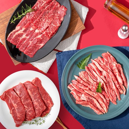 와프레쉬 소고기 구이모듬 냉장 소 한마리 한판 세트 800g 1.2kg, 패밀리세트 (1.2kg)