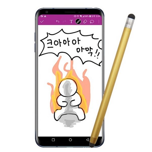 COMS 뇌새김 터치펜 연필형/ 정전식 / 스타일러스, 1개, ID771-Gold