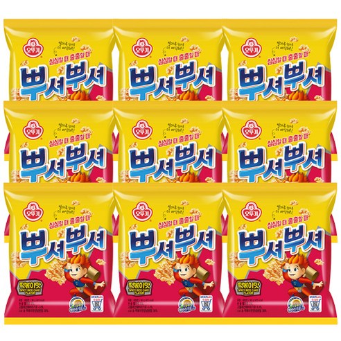 오뚜기 뿌셔뿌셔 떡볶이맛, 90g, 9개