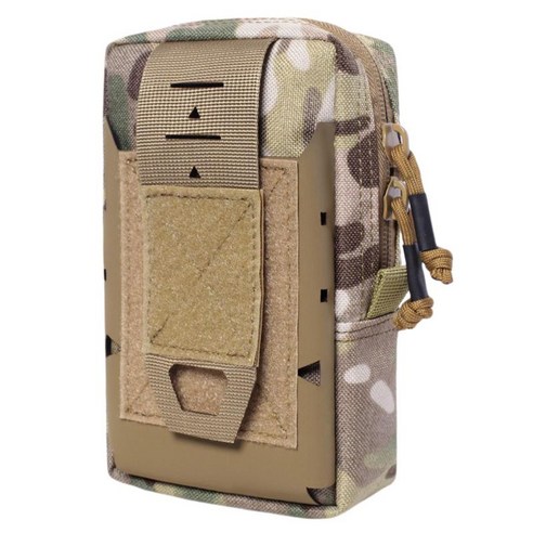 나일론 몰리 가방 파우치 도구 가방 지갑 방수 허리 가방 사냥 야외 하이킹 등산 달리기를 위한 소형, CP 카모, 10x5x17cm