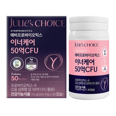 줄리스초이스 에버프로바이오틱스 이너케어 50억 CFU, 1박스, 30정