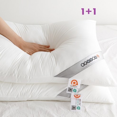 투울마켓 1+1 호텔식 무형광 베개솜 프리미엄 꿀잠 수면베개, 1세트, 화이트