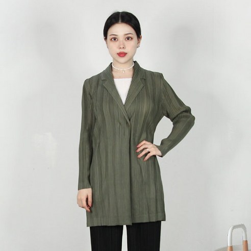 마담 플리츠 모던핏 주름 이세이 정장핏 세련된 자켓