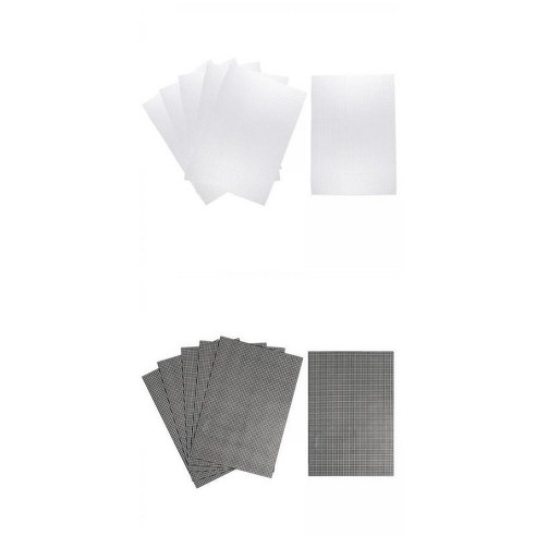 자수 크로스 스티치 니트 가방 바닥에 대한 12pcs 플라스틱 메쉬 캔버스, 50x33cm, 직사각형 시트, 화이트+블랙