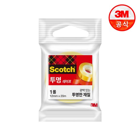 쓰리엠 스카치 테이프 리필 12mm, 투명 색상, 60개