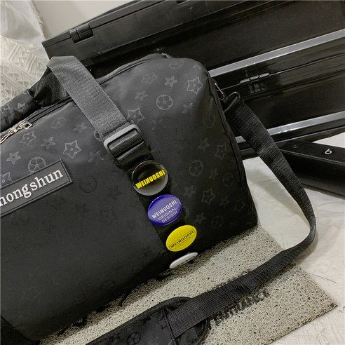 건습 분리 운동 여행 가방 남녀 대용량 신문 무늬 수영 가방 모래사장 수납 요가 헬스 가방 습기, 휘장 추가 +1원