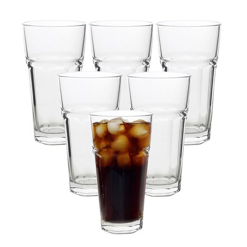 레이브 하이볼 글라스, 6개, 투명 370ml