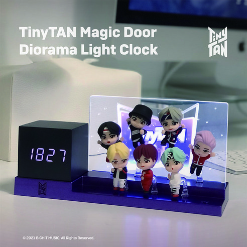 BTS 타이니탄 마이크 드롭 피규어 LED 탁상시계