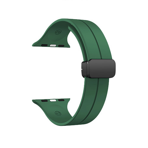 지모 애플워치 호환 마그네틱 실리콘 디버클 밴드 스트랩, 38/40/41mm, 파인그린