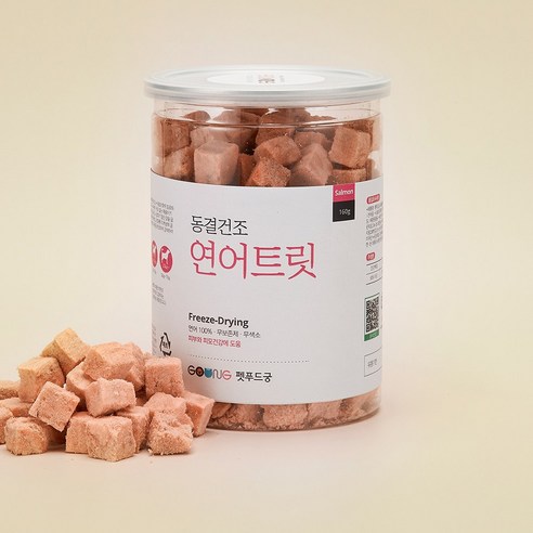 펫푸드궁 동결건조 연어 강아지 고양이 간식, 연어 트릿, 160g, 1개
