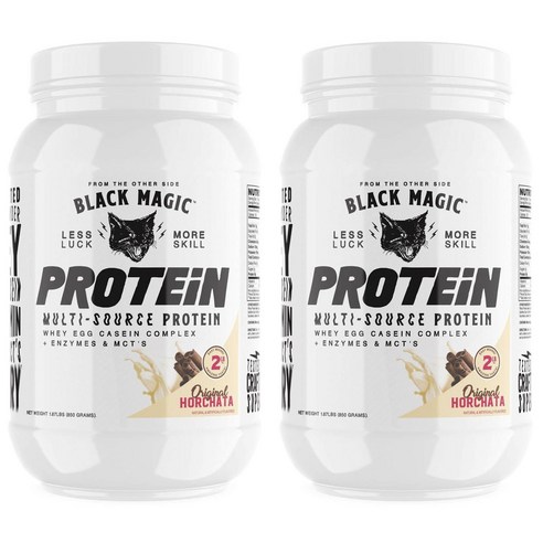 Black Magic 멀티-소스 프로틴 유청 에그 카제인 컴플렉스 + 효소 & MCT''s, 850g, 2개