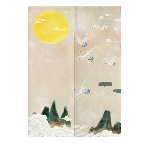 DFMEI.문발.Curtain --새 문발 패브릭 거실 침실 면마 차단 커튼 반 커튼 산수 장식 커튼 반 커튼 무타공, DFMEI.Shaohua Bai Shi, wine_165183649071aaaa_00051{65