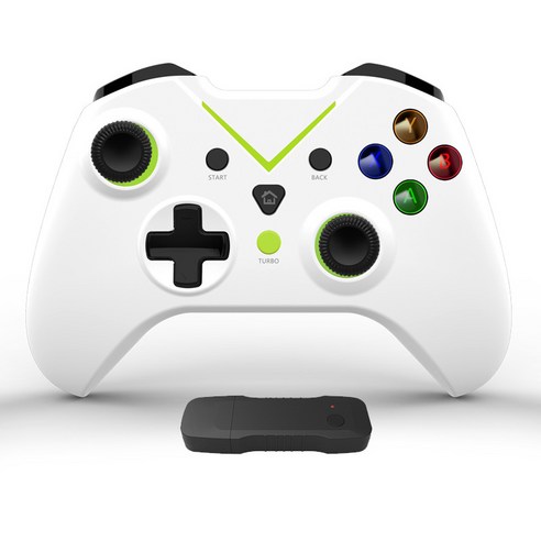 보석새 PC 무선 게임패드 XBOX 360 XBOXONE 2.4G PS3, 녹색 흰색