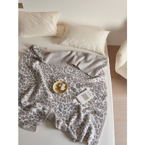 smy담요 퀼트 라이트 럭셔리 레오파드 패턴 장식 사무실 담요 가을과 겨울 싱글 레저 침대 담요, smyPusi-베이지, 130 × 160cm