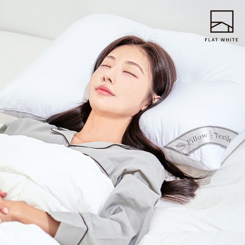 플랫화이트 프리미엄 방수 알러지케어 마이크로화이바 목 편한 경추베개 1+1, 1개, 화이트