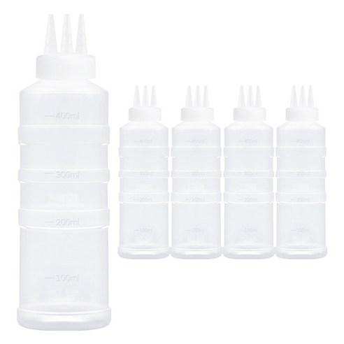 일상속반짝 국내생산 잘라쓰는 소스통 3구 뚜껑 미포함, 5개, 400ml