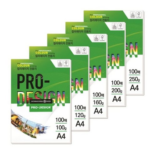 삼은파트너스 칼라레이저전용지 ProDesign 250g, A4, 100매