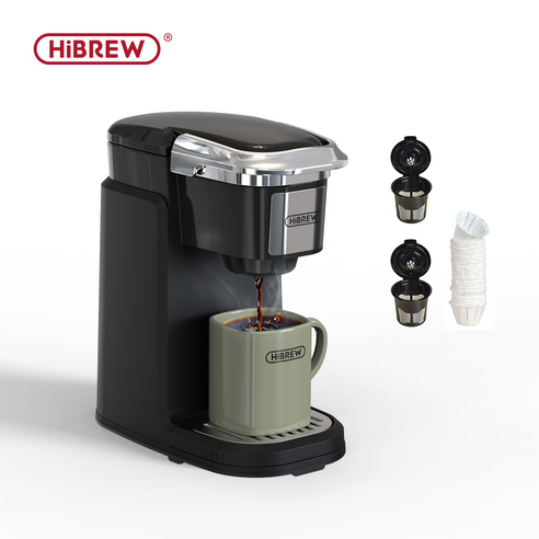 HiBREW 507K 아메리칸 커피 머신 Kcup 캡슐 커피 머신, 검은색