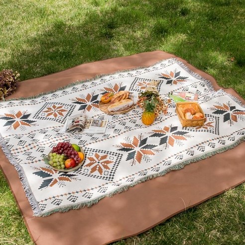 감성 캠핑테이블보 매트 식탁보 커버 담요 블랭킷 쇼파커버 차박, 160x220cm(..., 오렌지 메이플 - 성인 가구/침구(19) | 쿠팡