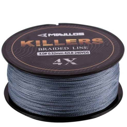 Mavllos Killers 4합사 낚싯줄 220m 멀티.브레이드 그랜드 합사, 회색