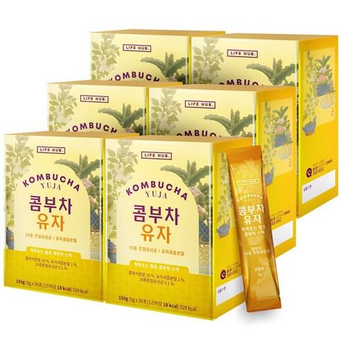 라이프허브 콤부차 유자 30p, 5g, 60개