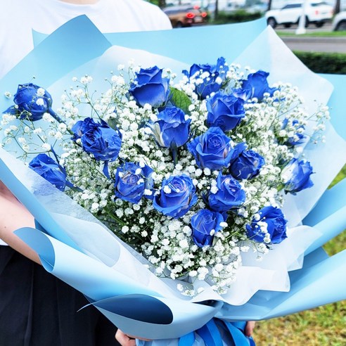 [오케이나우ㅣ강추] 블루장미 꽃다발 20송이 [OKNOWㅣ추천상품]