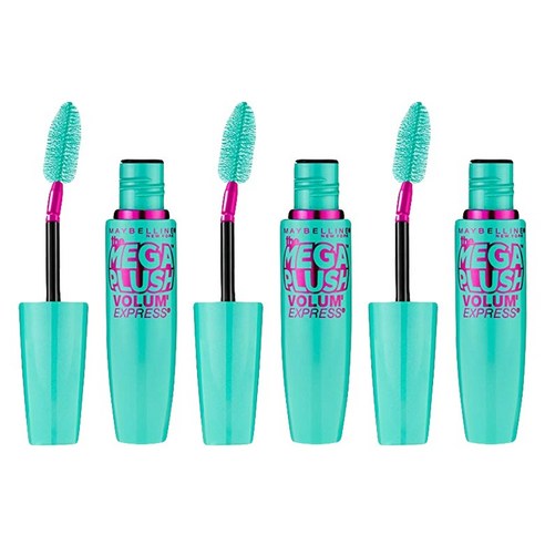 메이블린 볼륨 익스프레스 더 메가 플러시 마스카라 9ml, Very Black, 3개