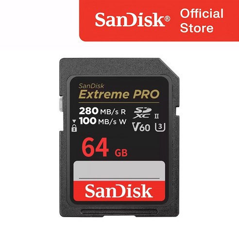 샌디스크 익스트림프로 SD 카드 V60 USH-II U3 SDXEP, 64GB