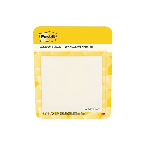 포스트잇 쓰리엠 노트 73 x 73 mm, 투명, 1개입, 5개