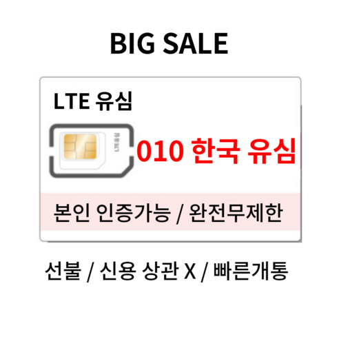 한국 선불 유심 선불폰 개통 skt kt lg 알뜰폰 30일 60일 전화데이터무제한, 1. 갓성비 무제한 요금제(30일), SK, 1개