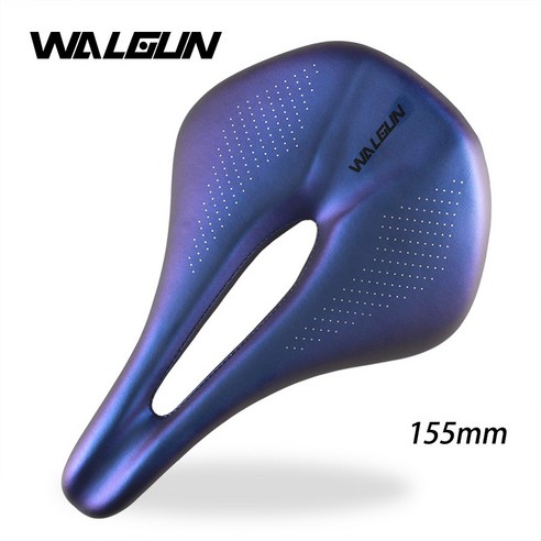 WALGUN 2022 새로운 탄소 섬유 초경량 안장 그라데이션 블루 퍼플 MTB 도로 자전거 접는 자전거 액세서리에 적합, Gradient 155 black log
