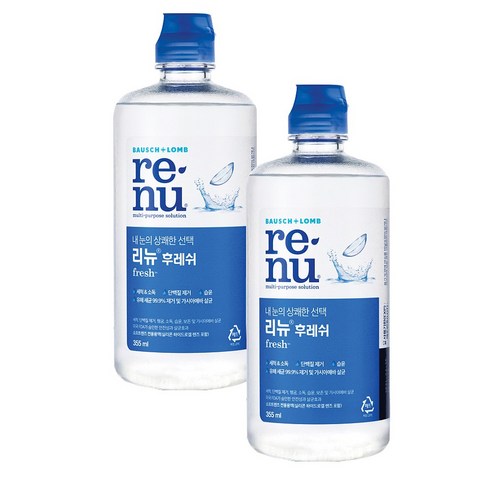 리뉴 후레쉬 렌즈 세정액, 500ml, 2개