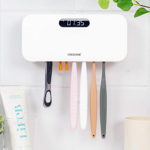 크리썸 가정용 유선 UV-C LED 벽걸이 히팅 열건조 건조기 소독기 칫솔살균기, 화이트 젖병소독기 크리썸 가정용 유선 UV-C LED 벽걸이 히팅 열건조 건조기 소독기 칫솔살균기, 화이트 젖병소독기