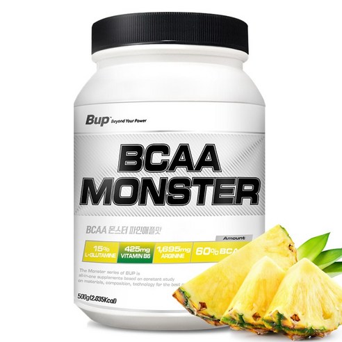 BUP BCAA몬스터 파인애플맛 아미노산 헬스보충제 BCAA, 1개, 500g