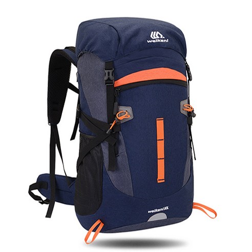 야외 등산 가방 여행용 백팩50L, 블루