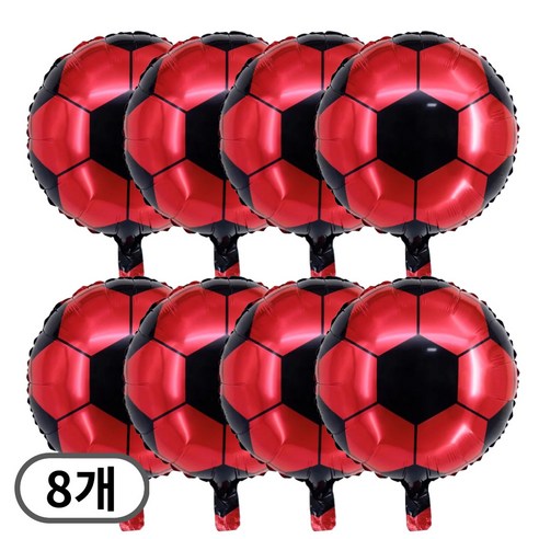 스마일파티 18인치 축구공 농구공 야구공 호일 풍선, 8개, 축구공-빨검