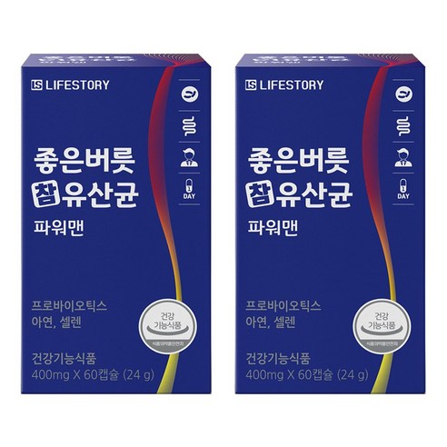 좋은버릇 남자유산균 파워맨 아연 셀렌 타우린 아르기닌 (2개월분), 24g, 2개