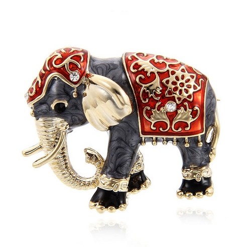 사랑스러운 의류 액세서리 라인 석 브로치 핀 에나멜 브로치 패션 쥬얼리 코끼리 동물 모양