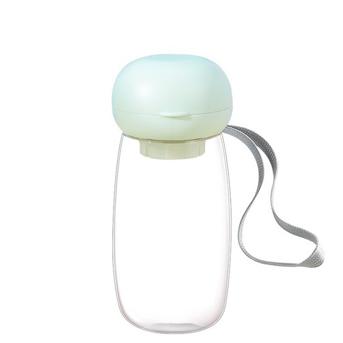 BellmeyPet 강아지물통 반려동물 휴대용 버섯 물병 550ml 원터치 휴대용 보틀 FREE 물통 물그릇, 그린, 1개