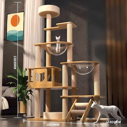 냥이들의 꿈동산, 큐티 튼튼 대형 다단 우드 캣타워 탐험기 대형캣타워